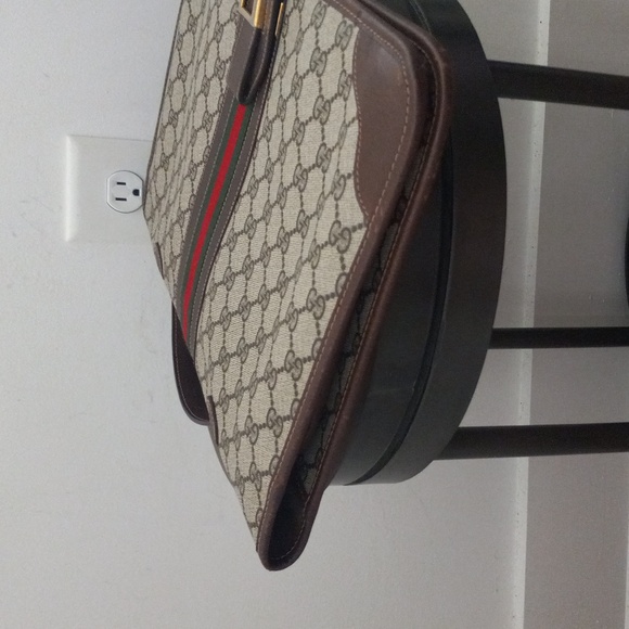Authentic Vintage Gucci GG Monogram Supreme Sherry Web Ophidia Portfolio Laptop - Picture 6 of 11